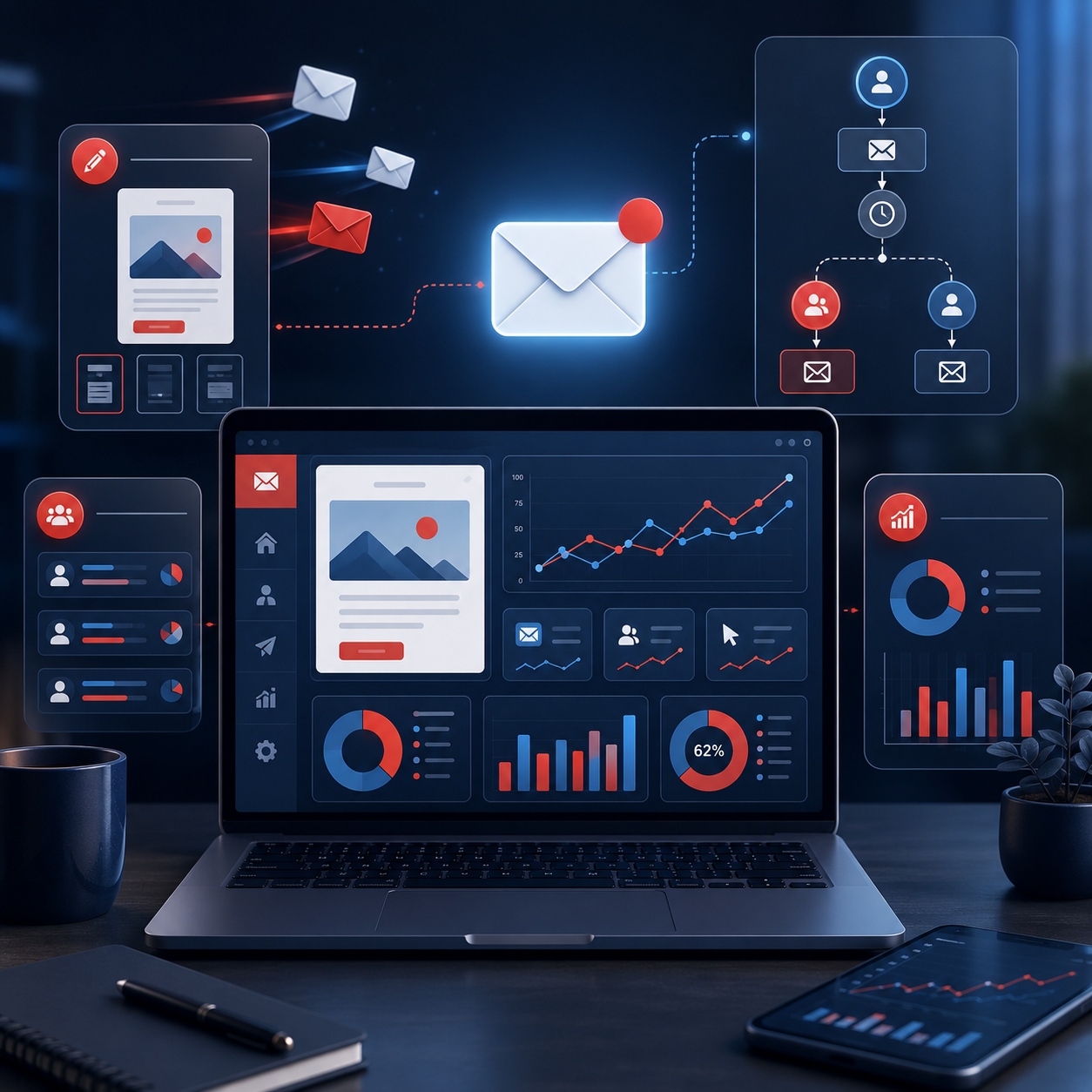 Email marketing campaign design, automation and performance reporting